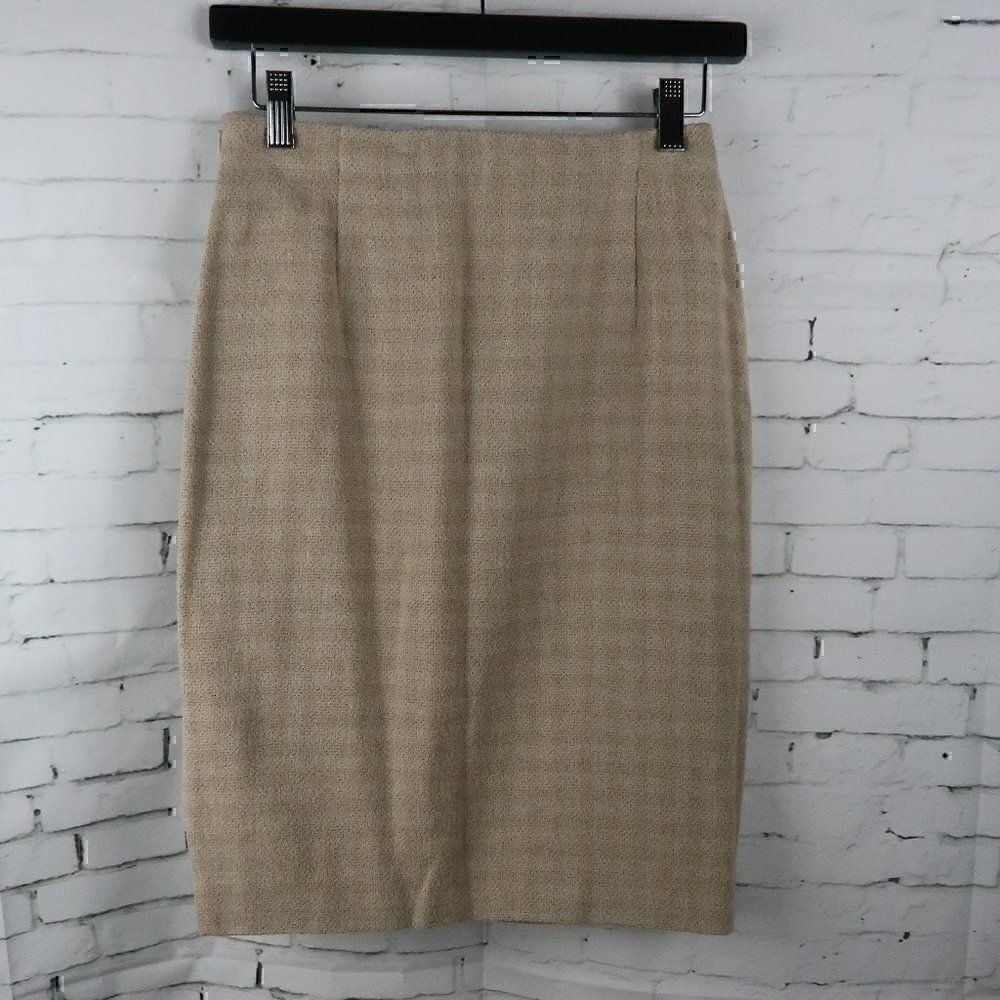 GEORGIO ARMANI VESTIMENTA SPA VINTAGE TAN KHAKI BUSINESS SKIRT WOMENS SIZE EU 38